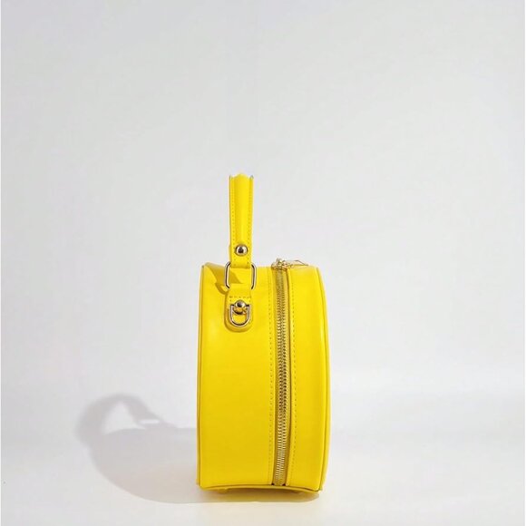 Women\'s Y2K Lemon PU Leather Crossbody Bag with Double Straps